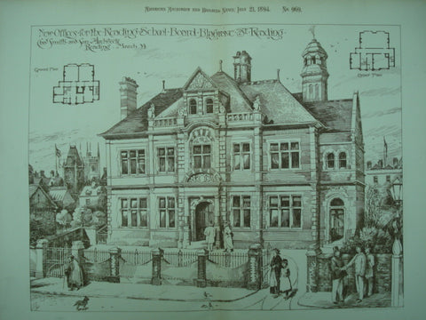 New Offices for the Reading School Board on Blagrave Street , Reading, England, UK, 1894, Chas. Smith and Son