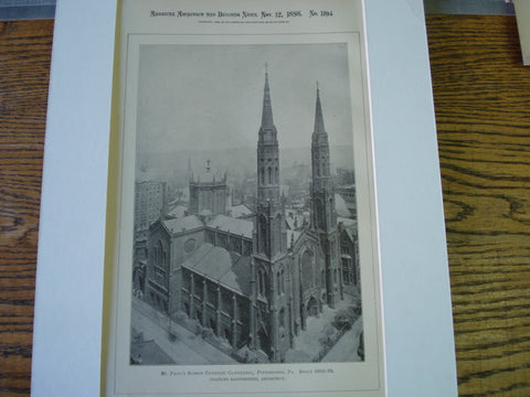 St. Paul's Roman Catholic Cathedral, Built 1853-70, Pittsburgh, PA, 1898, Charles Bartberger