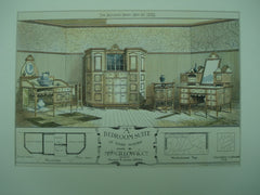 Bedroom Suite in Hard Woods made by Messrs. Gillow & Co., 1882, Maurice B. Adams