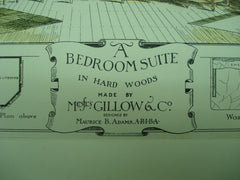 Bedroom Suite in Hard Woods made by Messrs. Gillow & Co., 1882, Maurice B. Adams