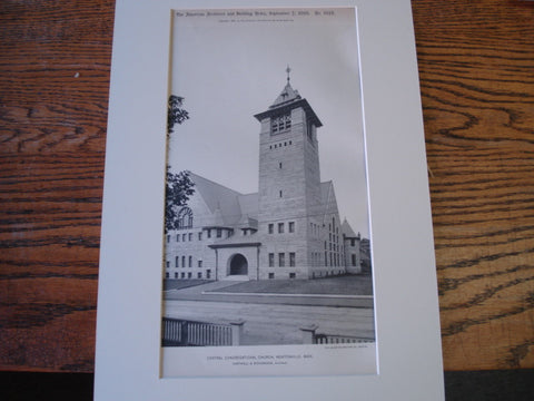Central Congregation Church, Newtonville, MA, 1895, Hartwell & Richardson