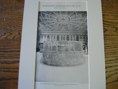 Crocker-Walworth Banking-Room, Crocker Building, San Francisco, CA, 1893, A.Page Brown