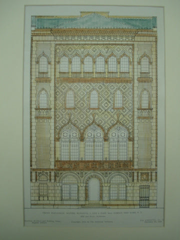 Front Elevation of the Wetzel Building at 2 and 4 East 44th Street, New York, NY, 1905, Hill and Stout