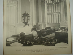 A Corner of the Council Room: Massachusetts State House, Boston, MA, 1895, Charles Bulfinch
