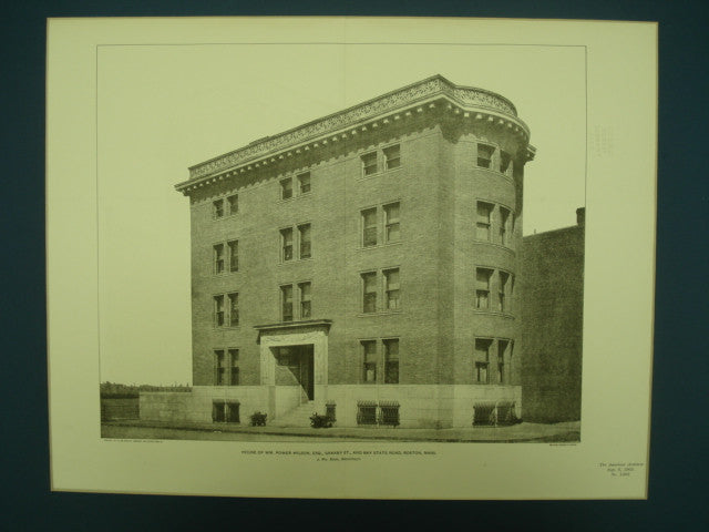 House of Wm. Power Wilson, Esq., on Granby St. and Bay State Road, Boston, MA, 1902, J. Ph. Rinn