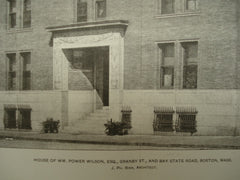 House of Wm. Power Wilson, Esq., on Granby St. and Bay State Road, Boston, MA, 1902, J. Ph. Rinn