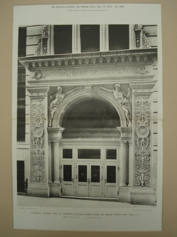National Bank of Commerce Building on the Corner of Cedar and Nassau Streets , New York, NY, 1898, James B. Baker