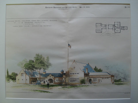 Boiler House, Isolation Ward, and Laundry Building of the US Marine Hospital , Chicago, IL, 1900, James Knox Taylor