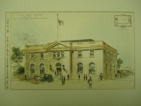 US Post Office , Joliet, IL, 1900, James Knox Taylor