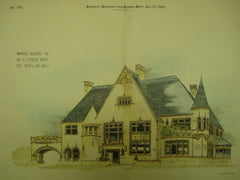 Proposed Residence for Mr. A. L. Stephens , Detroit, MI, 1890, Mason & Rice