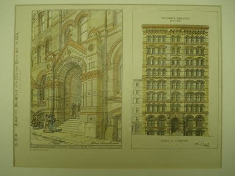 Elevation and Entrance of the Morse Building, New York, NY, 1880, Silliman & Farnsworth