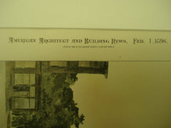 Design for the Town Hall, East Orange, NJ, 1896, James D. Matthews