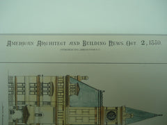 Competitive Design for the Corn Exchange , Baltimore, MD, 1880, Wyatt & Sperry
