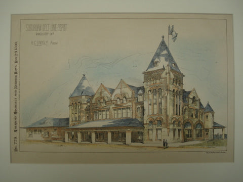 Suburban Belt Line Depot , Kansas City, MO, 1890, H. C. Lindsly