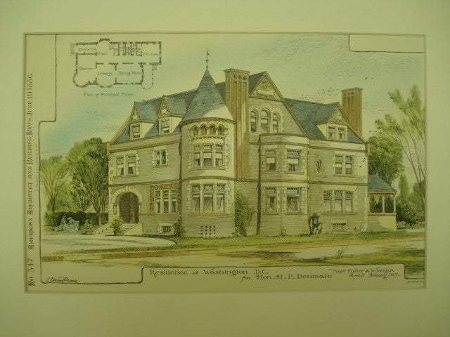 Residence of Hon. H. P. Denman , Washington , DC, 1886, Messrs. Fuller & Wheeler