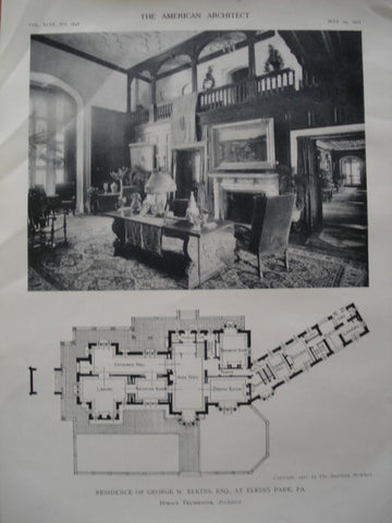 Residence of George W. Elkins, Esq., Elkins Park, PA, 1911, Horace Trumbauer