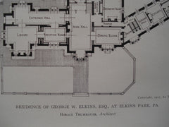 Residence of George W. Elkins, Esq., Elkins Park, PA, 1911, Horace Trumbauer