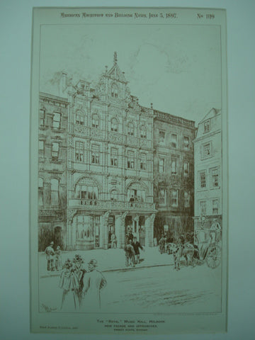 New Facade and Approaches of the Royal Music Hall , Holburn, England, UK, 1897, Ernest Runtz