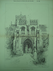 Church Porch, Cley-next-the-Sea, England, UK, 1897, W. Harold Oakley