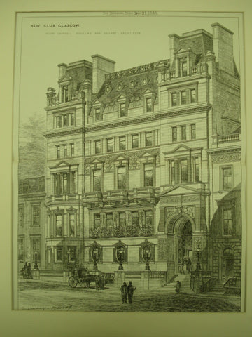 New Club , Glasgow, Scotland, UK, 1883, Messrs. Campbell, Douglas & Sellars