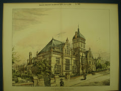 High School for Girls , Blackburn, Lancashire, England, UK, 1891, Messrs. Stones & Gradwell