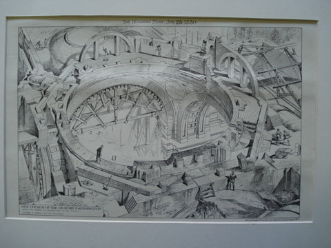New Church of the Oratory. A Birdseye View Showing the Construction of the Cupola, Kinsington, England, UK, 1880, Herbert A. Cribble