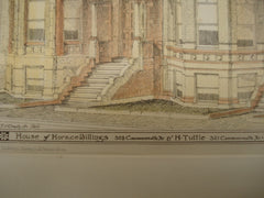 Houses of Horace Billings and H. Tuttle on Commonwealth Avenue , Boston, MA, 1880, Kirby & Lewis