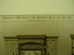 Mantels for the Rhode Island National Bank , Providence, RI, 1880, Walker & Gould