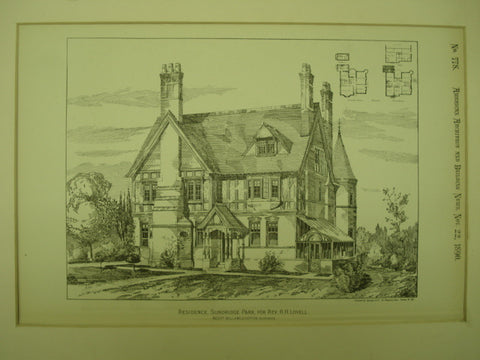 Residence for Rev. R. H. Lovell, Sundridge Park, England, UK, 1890, Williams & Hopton