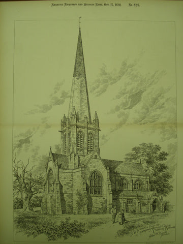 R. W. Knowles Proposed Memorial Church , Colston Bassett, England, UK, 1891, Arthur W. Brewill