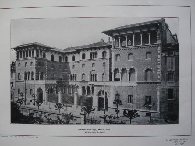 Palazzo Gonzaga , Milan, Italy, EUR, 1904, C. Arpesani