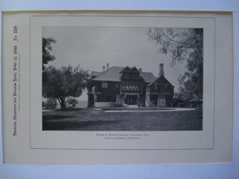 House of Bishop Johnson , Pasadena, CA, 1899, Locke & Munsell