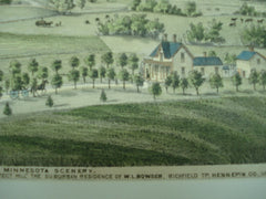 Minnesota Scenery, Dead River Valley (Looking South) from "Prospect Hill", the Suburban Residence of W.L. Bowser, Richfield Tp., Hennepin Co., MN, 1874, unknown