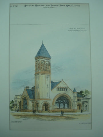 Throop Ave. Presbyterian Church , Brooklyn, NY, 1890, Fowler & Hough