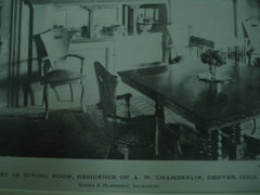 Buffet in Dining Room in the Residence of A. W. Chamberlin , Denver, CO, 1900, Kidder & Humphreys