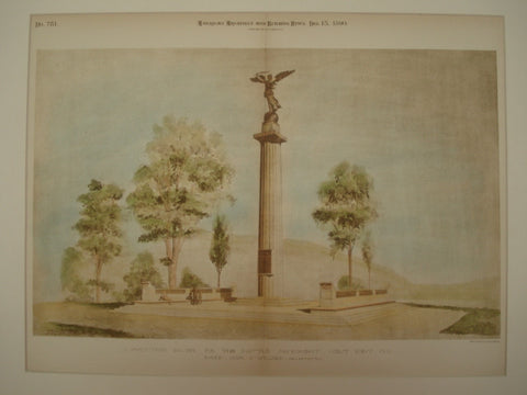 Competitive Design for the Battle Monument, West Point, NY, 1890, Babb, Cook & Willard