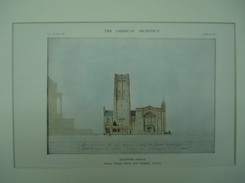Accepted Design for the All Saints Church and Memorial Parish House , Washington, DC, 1912, Wood, Donn and Deming