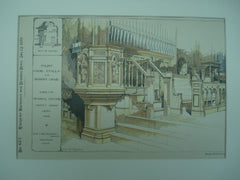 Pulpit, Choir Stalls and Bishop's Chair at Trinity Church , Lenox, MA, 1889, Wm. C. Brocklesby