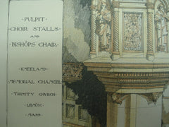 Pulpit, Choir Stalls and Bishop's Chair at Trinity Church , Lenox, MA, 1889, Wm. C. Brocklesby