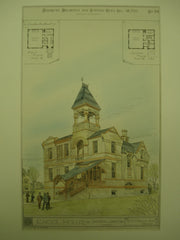 School House , Chicago Lawn, IL, 1880, Mr. O. J. Pierce