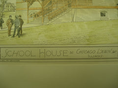School House , Chicago Lawn, IL, 1880, Mr. O. J. Pierce