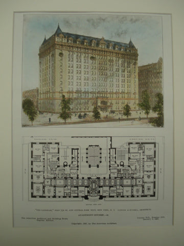 Langham Apartment House , New York, NY, 1907, Clinton & Russell