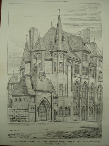 Premises on St. Vincent Street and Lord Nelson Street , Liverpool, UK, 1880, Cope Bros. and Co.