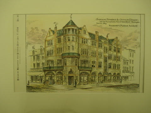 Business Premises for the Gunton Estate , Washington, DC, 1884, Hornblower & Marshall