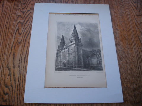 Aberdeen Cathedral, Aberdeen, Scotland, UK, 1890, Engraved by J. Godfrey, Drawn by R.W. Billings