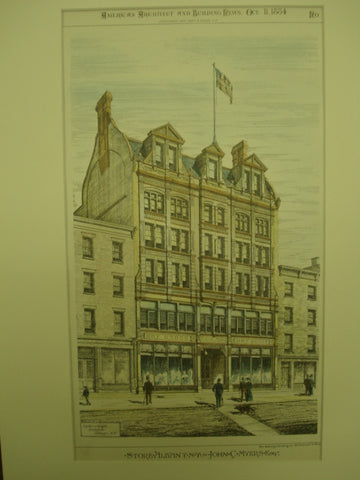 Store for John C. Myers , Albany, NY, 1884, Ogden & Wright