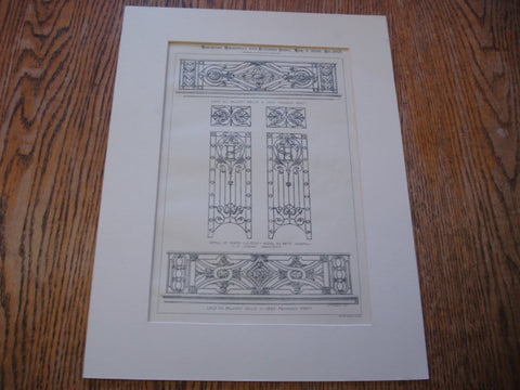Louis XVI Balcony Grille & Detail of Porte Cochere-Hotel Du Petit Journal , Paris, France, EUR, 1896, Jean Francois Forty & M.A. Leroux