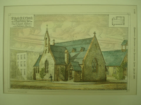 St. Paul's Protestant Episcopal Church , Harrisburg, PA, 1878, Chas. E. Cassell