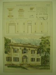 Elevation and Details of Hall in the Hollister House , Greenfield, MA, 1894, Wm. Coleman