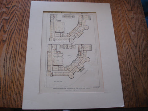Competitive Design for the College of the City of New York, New York, NY, 1898, George Martin Huss